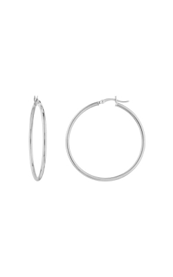 Albert`s 14k White Gold 2x40mm Round Tube Hoop Earrings TM001742-14B