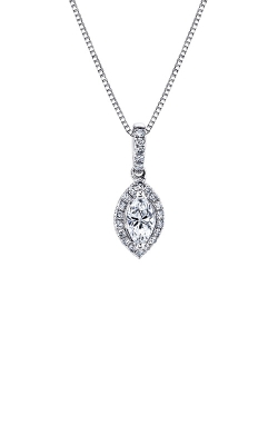 Albert's 14k White Gold .25ctw Marquise Round Diamond Necklace SPD23MQ105EW