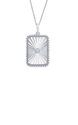 Albert's Sterling Silver .04ctw Diamond Rectangle Fluted Medallion Necklace 84209SGSLPD-RC