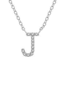 Albert's 10k White Gold .05ctw Diamond J Necklace LJ212599TSPDWG-J