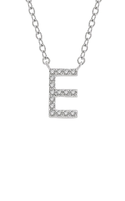 Albert's 10k White Gold .05ctw Diamond E Necklace LJ212599TSPDWG-E