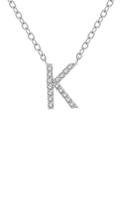 Albert's 10k White Gold .05ctw Diamond K Necklace LJ212599TSPDWG-K