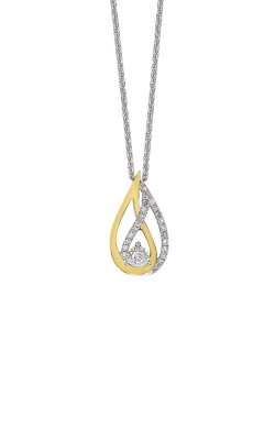 Albert's Sterling Silver Gold Plated .10ctw Diamond Necklace PD40997-1YSSD