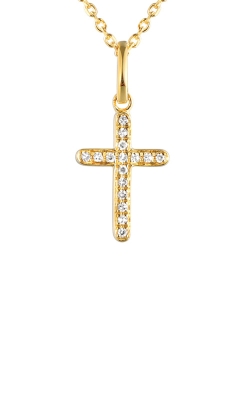 Albert's 14k Yellow Gold .05ctw Diamond Cross Necklace PD10991-4YB