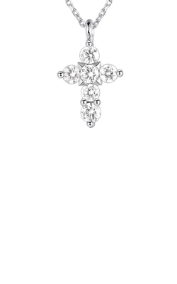 Albert's 14k White Gold .33ctw Diamond Cross Necklace PD10992-4WC