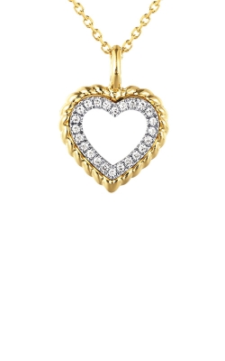 Albert's 14k Yellow Gold .05ctw Diamond Heart Necklace PD10998-4YB