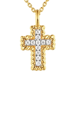 Albert's 14k Yellow Gold .05ctw Diamond Cross Necklace PD10996-4YC