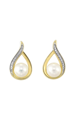 Albert's 14k Yellow Gold Pearl .05ctw Diamond Earrings ER10868-4YSCPL