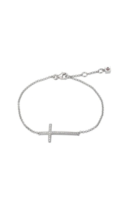 Elle Jewelry Sterling Silver CZ Cross Adjustable Bracelet B0180