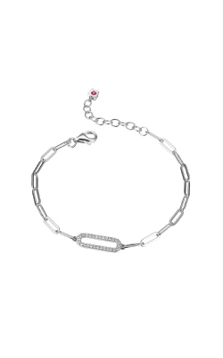 Elle Jewelry Sterling Silver Paperclip CZ Bracelet B10167WZ