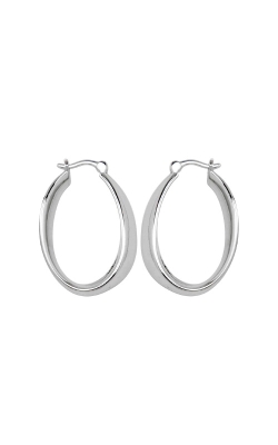 Elle Jewelry Sterling Silver Logo Hoop Earrings E0084