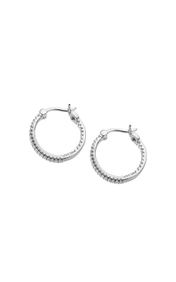 Elle Jewelry Sterling Silver CZ In and Out Hoop Earrings E0829