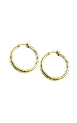 Elle Jewelry Sterling Silver Gold Plated CZ Hoop Earrings E0865