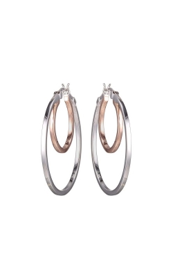 Elle Jewelry Sterling Silver Rose Gold Plated Modern Double Circle Earrings E10139RW