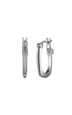 Elle Jewelry Sterling Silver Oval Hoop Earrings E10215W