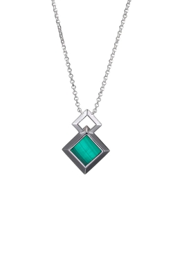Elle Jewelry Sterling Silver Malachite Necklace N10164WML17