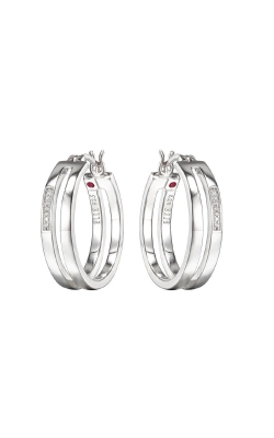 Elle Jewelry Sterling Silver CZ Hoop Earrings E10212WZ