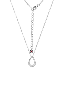 Elle Jewelry Sterling Silver Pear Shaped Pave CZ Necklace N10266W