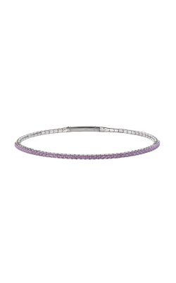 Kelly Waters Platinum Finish Sterling Silver Single Row Simulated Light Amethyst Bracelet BL2409B6
