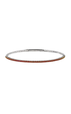 Kelly Waters Platinum Finish Sterling Silver Single Row Simulated Ruby Bracelet BL2409B7