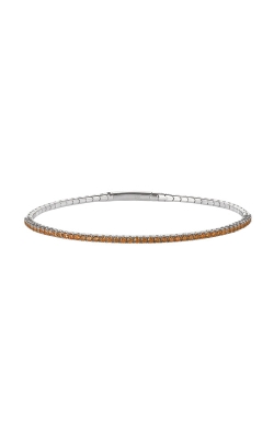 Kelly Waters Platinum Finish Sterling Silver Single Row Simulated Citrine Bracelet BL2409B11