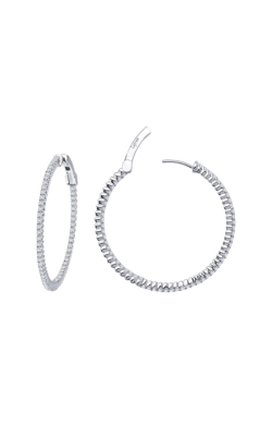 Lafonn Sterling Silver 2.37ctw Simulated Diamond In and Out Hoop Earrings E3007CLP00
