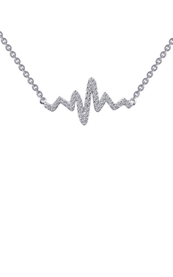 Lafonn Sterling Silver .39ctw Simulated Diamond Heartbeat Necklace with 18 Inch Chain N0060CLP18