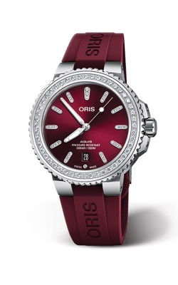 Oris Aquis Date 41.5mm Red Lab Diamond Bezel Watch 01 733 7766 4998-07 4 22 68FC