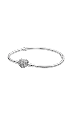 Pandora Moments Sparkling Heart Clasp Snake Chain Bracelet 590727CZ-16