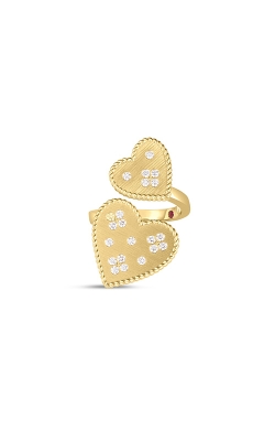 Roberto Coin 18k Yellow Gold Venetian Princess Diamond Heart Bypass Ring 7773632AY65X