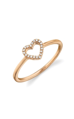 Shy Creation 14k Rose Gold .04ctw Diamond Heart Ring SC22005660