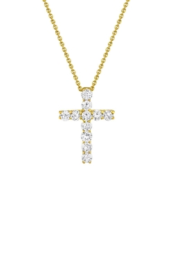 Shy Creation 14k Yellow Gold .32ctw Diamond Cross Necklace SC37215658