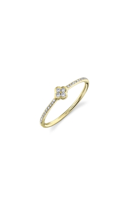 Shy Creation 14k Yellow Gold .13ctw Diamond Clover Ring SC55019654