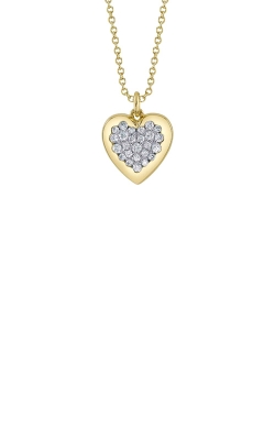 Shy Creation 14k Yellow Gold .26ctw Diamond Pave Heart Necklace SC55025908RD
