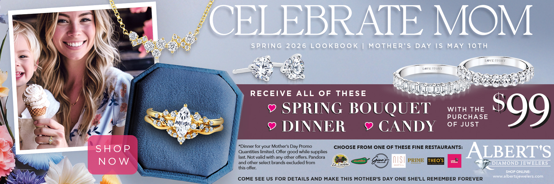 Albert's Mother's Day $99 Promotion