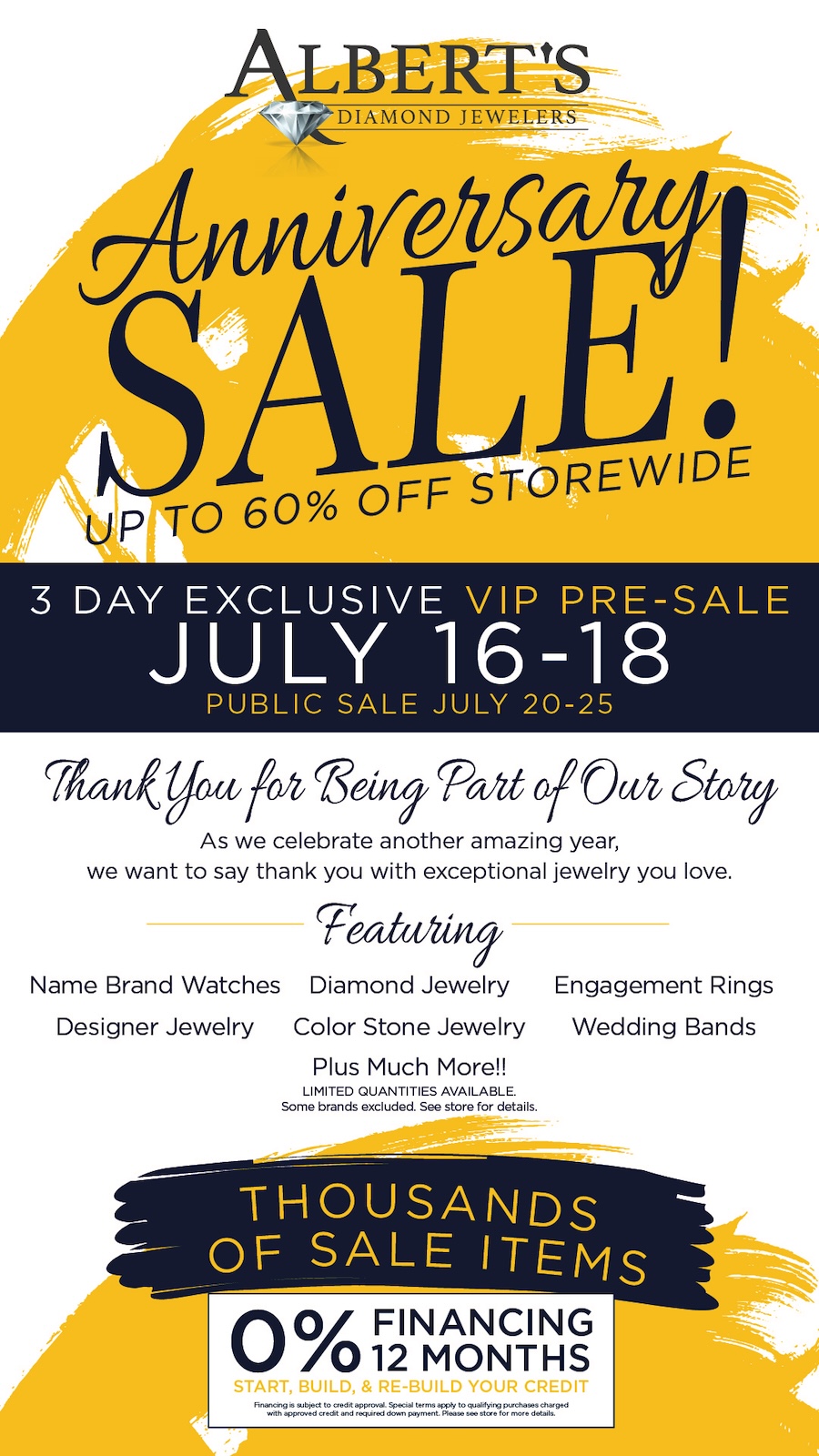 Albert's Anniversary Sale